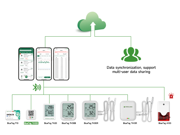 BlueTag T100/TH100 Bluetooth Temperature Humidity Data Logger